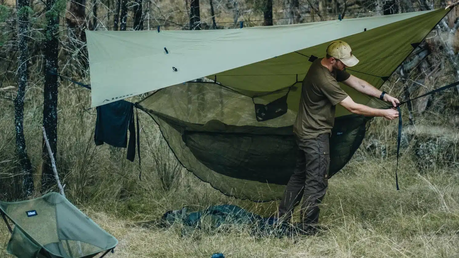 Professional testing environment with multiple camping hammocks evaluated over 6 weeks across various outdoor environments